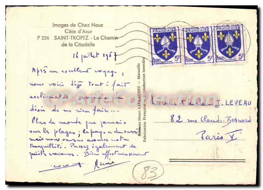 Saint-Tropez — Le Chemin de la Citadelle — Images de Chez Nous, P 224 — Reverso