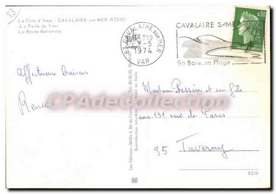 Cavalair-sur-Mer — Rue principale avec palmiers et commerce — Les Éditions 4MÃ¨T, n°8236 — Reverso