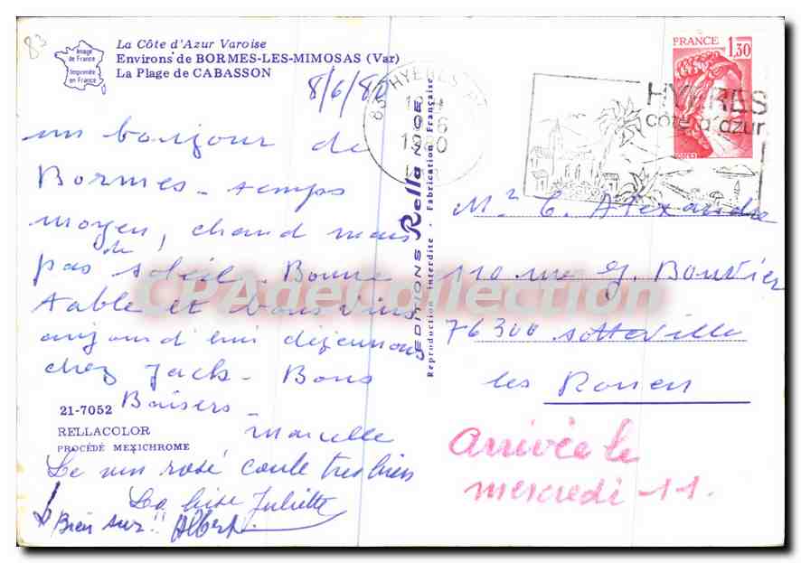 La Plage de Cabasson — Environs de Bormes-les-Mimosas (Var) — Rella — Verso