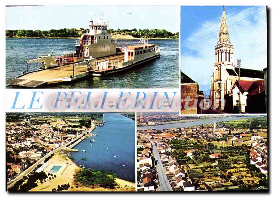 CPSM Le Pellerin L Atl Le Bac sur la Loire L'Eglise Vues aeriennes 