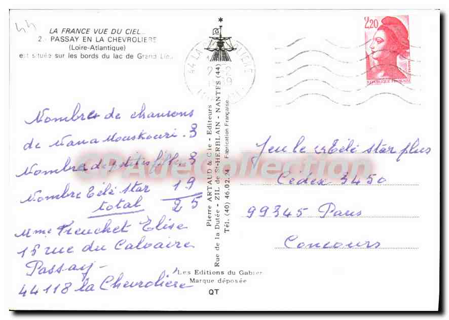 CPSM Passay en la Chevroliere Loire Atlantique  — Back