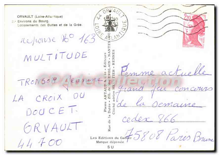 CPSM Orvault Loire Atlantique Environs du Bourg  — Back