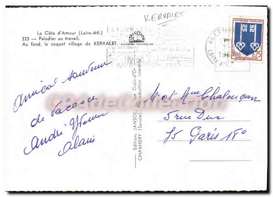 CPSM La Cote d'Amour L Atl Paludier au travail  — Back