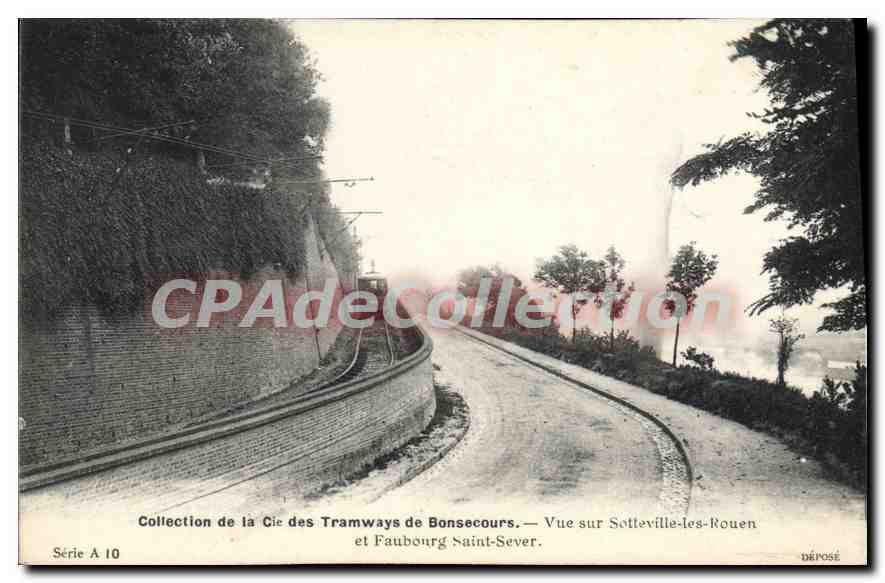 CPA Vue sur Sotteville les Rouen et Faubourg St Sever collection de la compagnie des Tramway de Bons