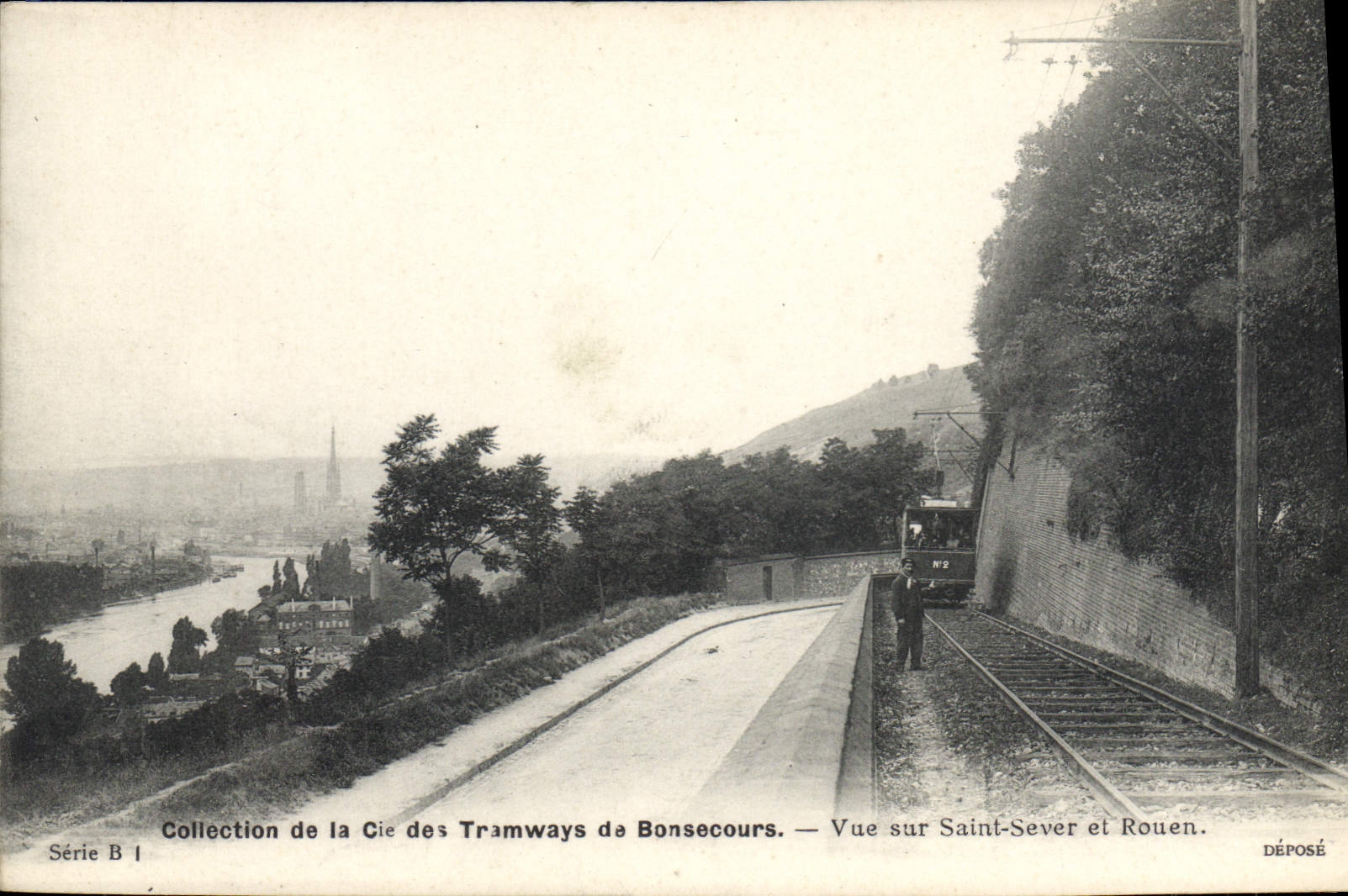 CPA Vue sur St Sever et Rouen collection de la compagnie des Tramway de Bonsecours