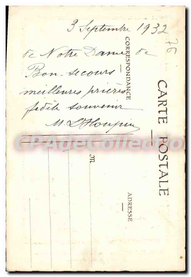 CPA Bon Secours la Basilique Notre Dame Bois original de J Robert  — Rückseite