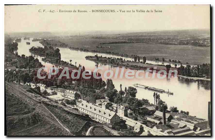 CPA Environs de Rouen Bonsecours vue sur la Valle de la Seine 