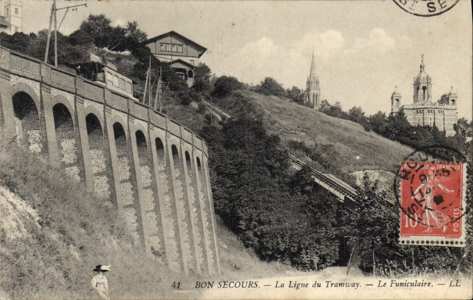 CPA Bon Secours la Ligne du Tramway le Funiculaire 