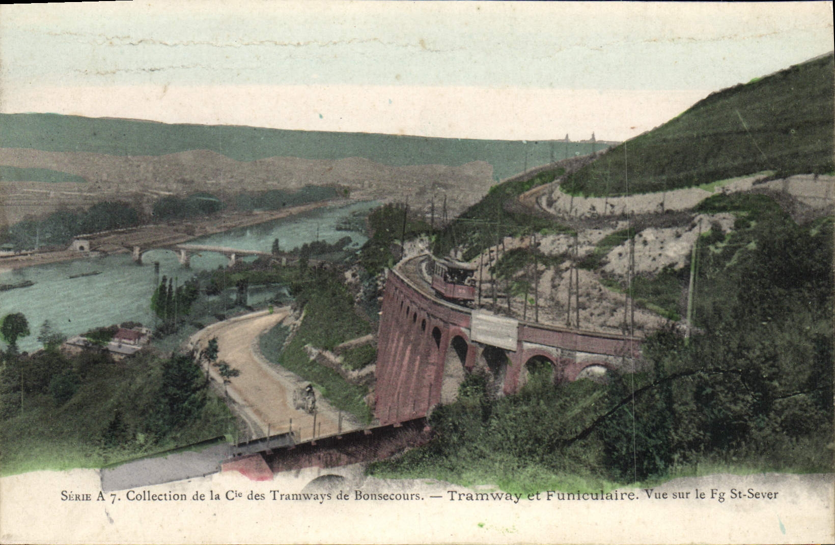 CPA Tramway et Funiculaire vue sur le Fg St Sever 