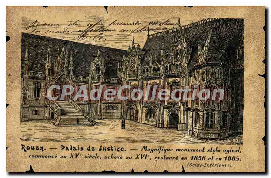 CPA Rouen palais de justice Magnifique monument style ogival commence au XV siecle acheve au XVI res