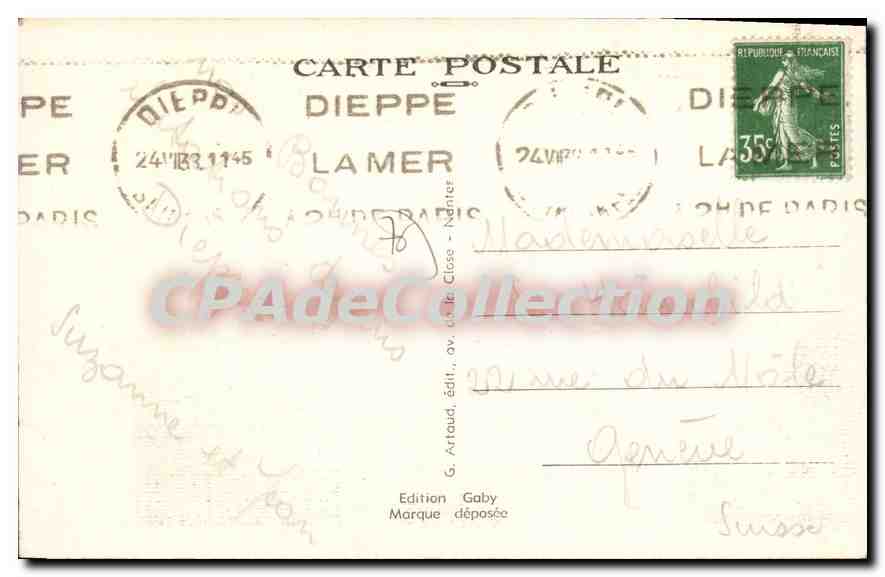 CPA Dieppe la plage et L'esplanade du casino  — Rückseite