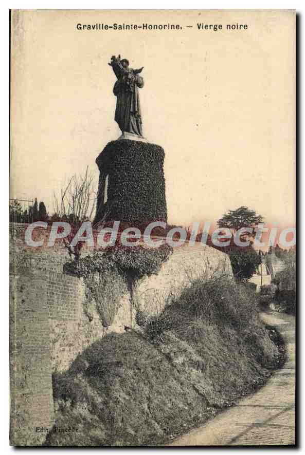 CPA Graville Sainte Honorine Vierge noire 