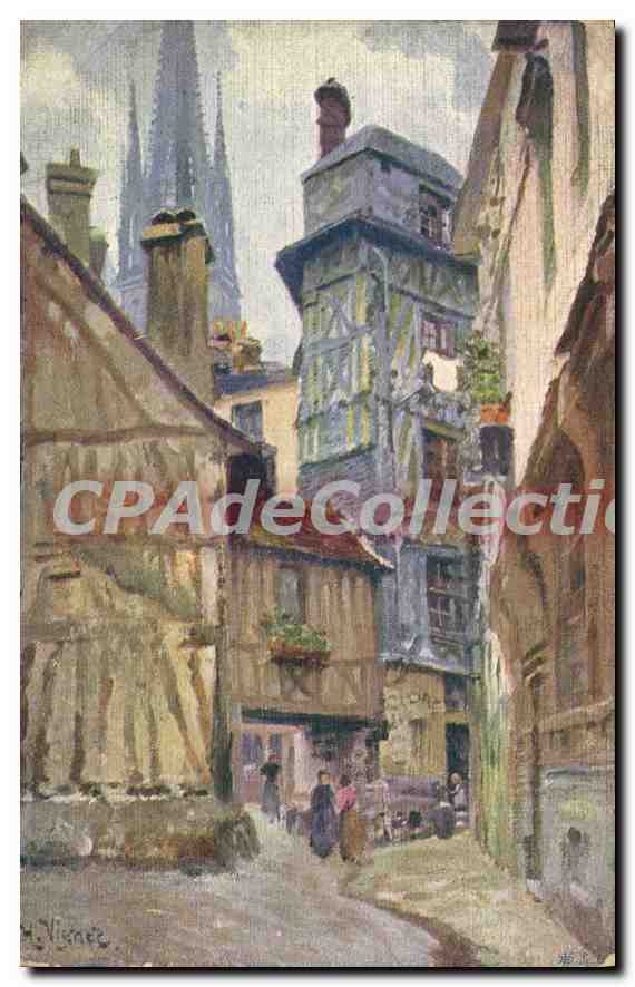 CPA Rouen Pittoresque rue du Hallage 