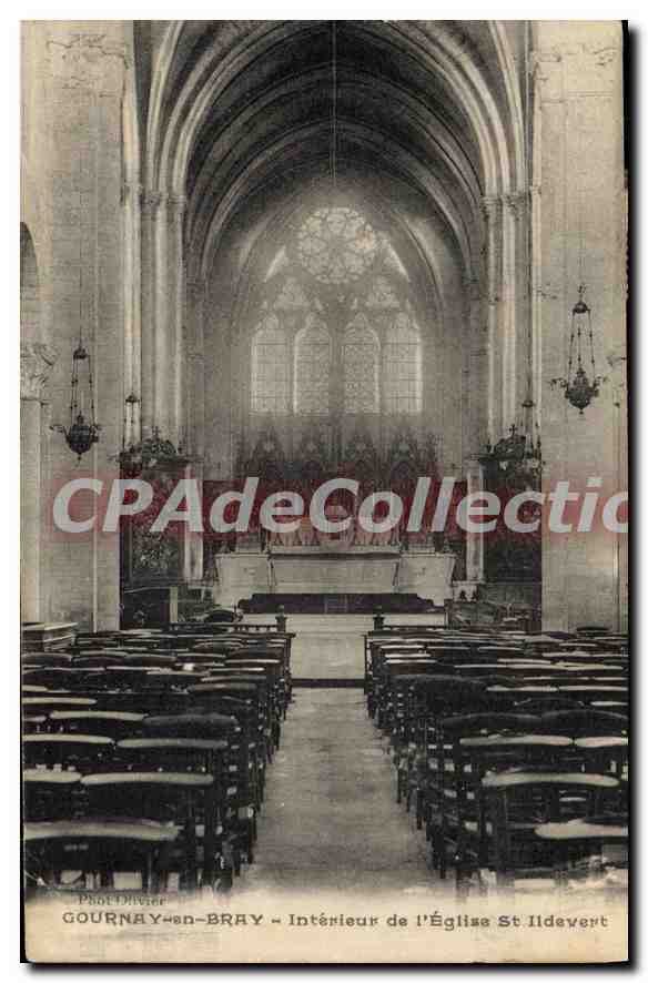 CPA Gournay en Bray interieur de l'eglise St Hildevert 