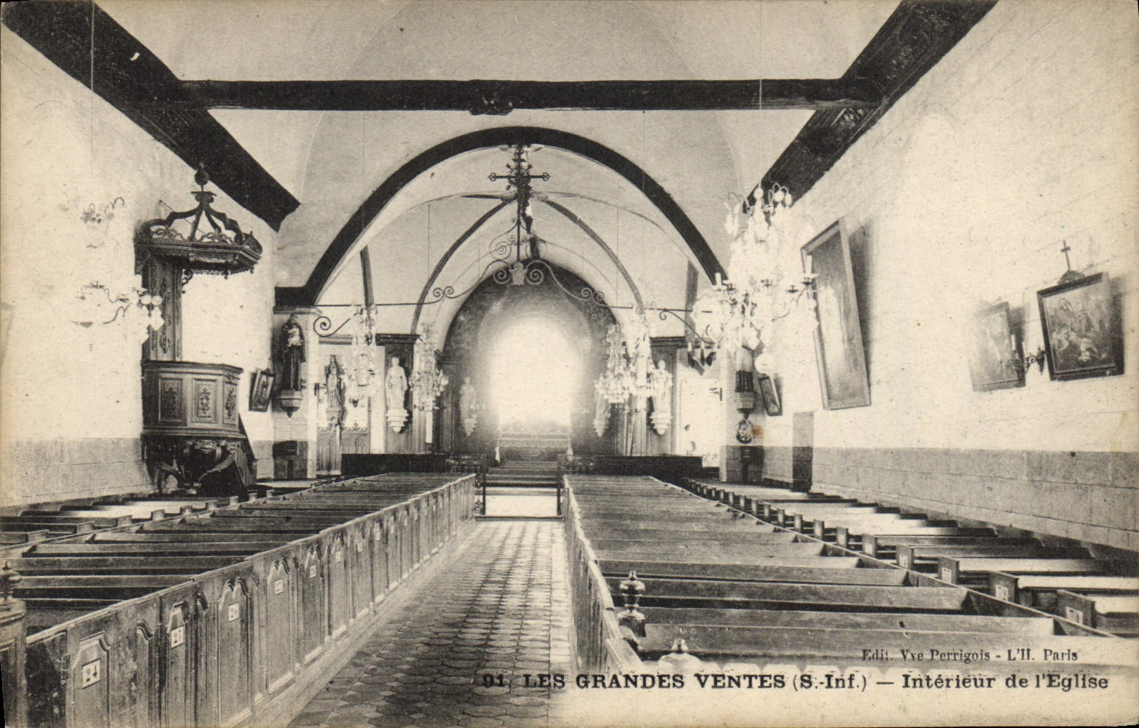 CPA Les Grandes Ventes S Inf interieur de l'eglise 