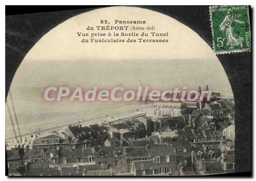 CPA Panorama du treport Seine Inf vue prise a la sortie du Tunel du Funiculaire des Terrasses 