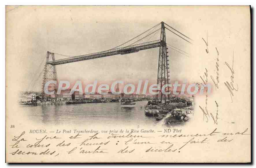 CPA Rouen le pont transbordeur vue prise de la Rive Gauche 