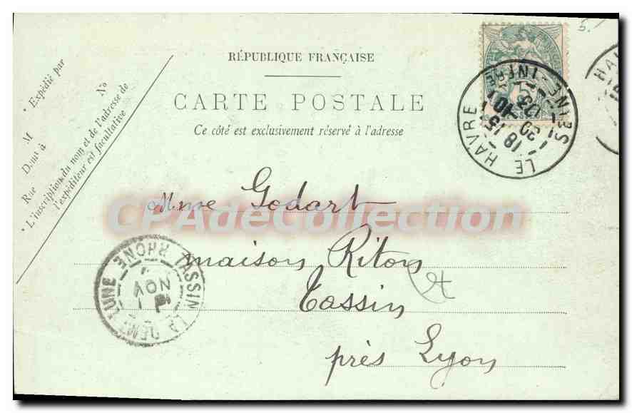 CPA Le Havre le jardin de l'hotel de Ville  — Verso