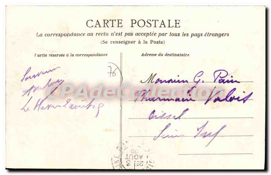 CPA Le Havre Frascati et la plage  — Verso