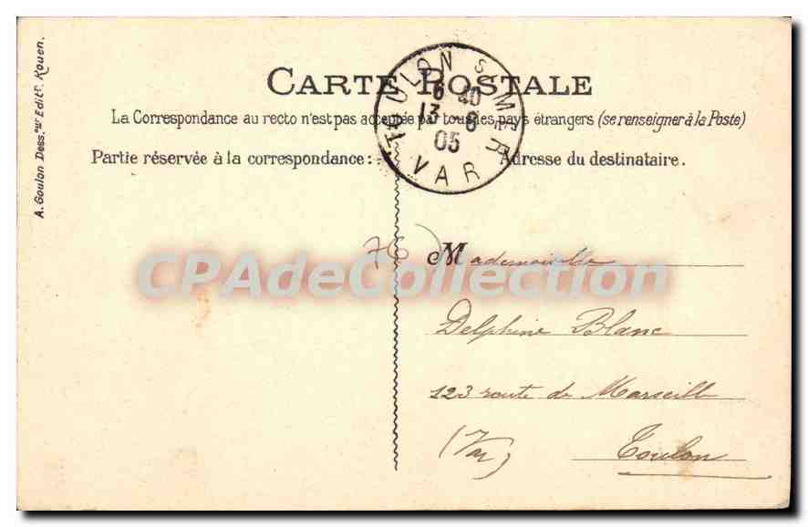 CPA Rouen rue de l'epicerie  — Rückseite