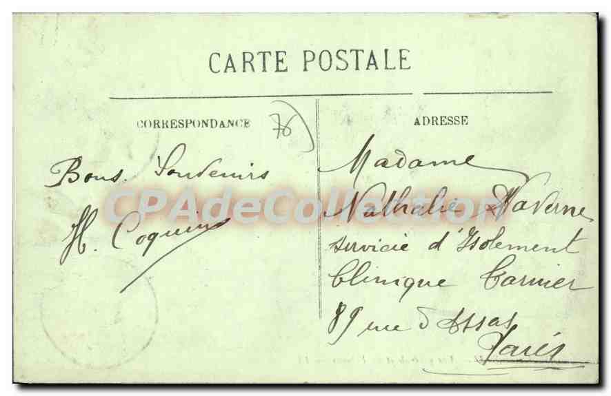 CPA Etretat vue generale et les Falaise  — Rückseite