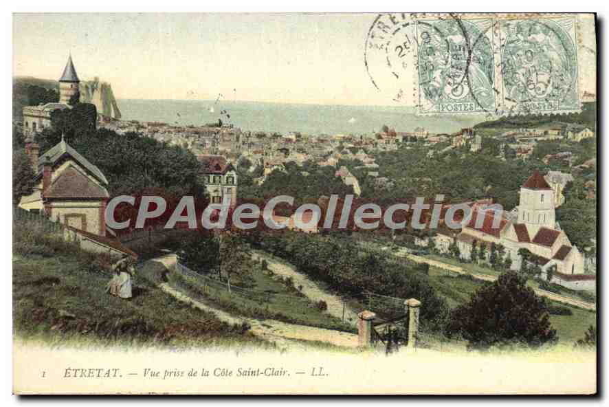 CPA Etretat vue prise de la cote Saint Clair 