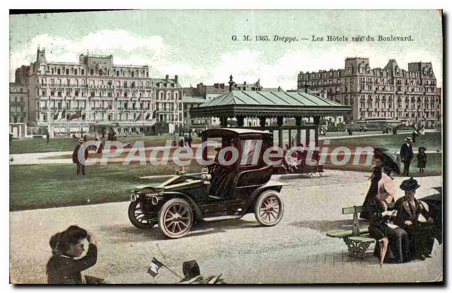 CPA Dieppe les hotels vue du boulevard 