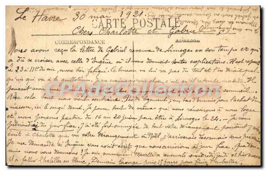 CPA Le Havre rue de Paris  — Verso