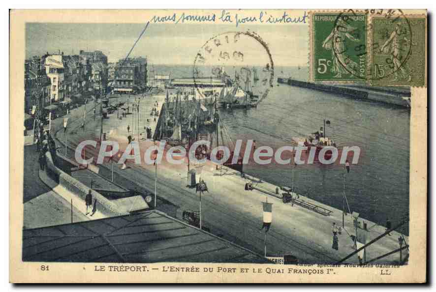 CPA Le Treport l'Entree du port et le quai Francois I 