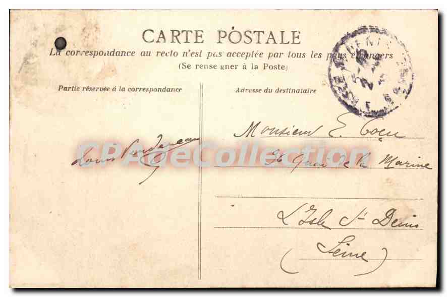 CPA Rouen Quai Gaston Boulet et pont Transbordeur  — Verso