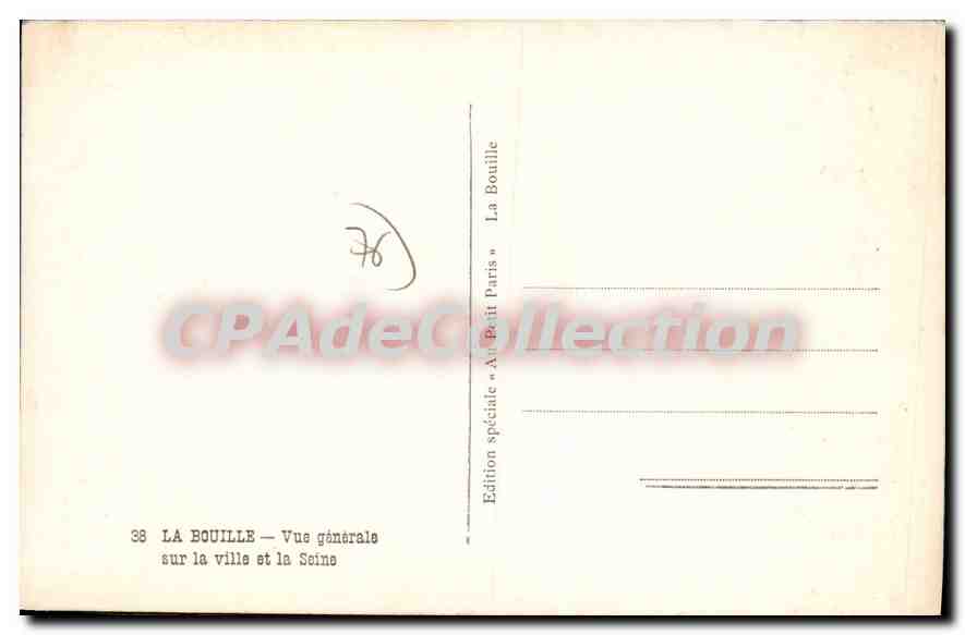CPA la Bouille vue generale sur la ville et la Seine  — Rückseite
