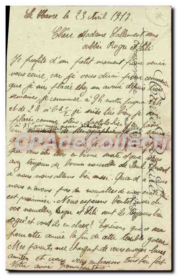 CPA le Havre place Thiers le Funiculaire  — Verso