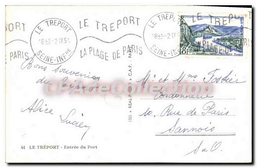 CPA le Treport entree du port  — Rückseite