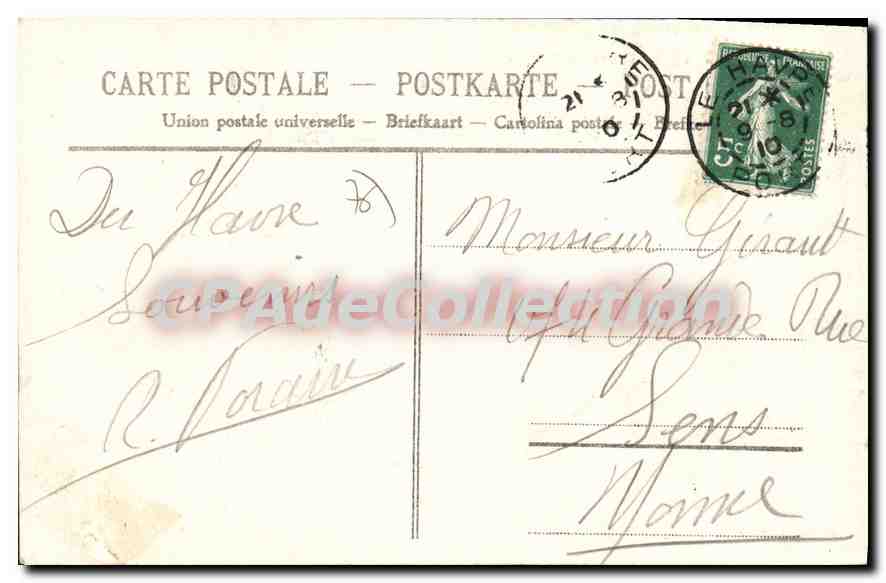 CPA Le Havre Tropilleurs a bord  — Verso