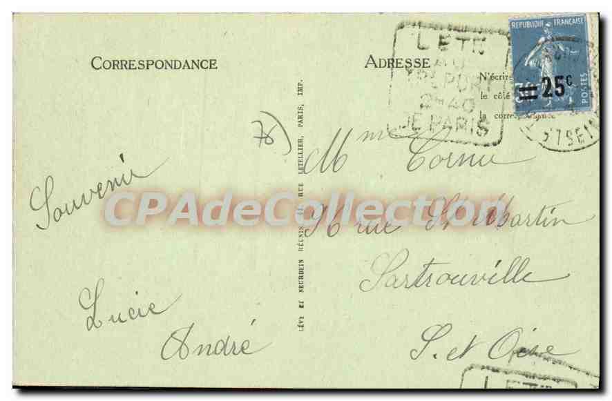 CPA Le Treport la plage et la Falaise  — Rückseite