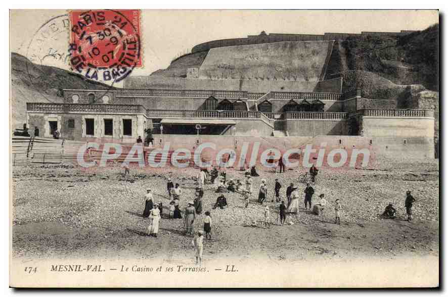 CPA Mesnil Val le casino et ses Terrasses 