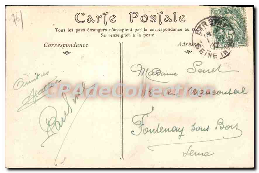 ÉTRETAT — Le Fort de Fréfossés et la Chambre des Demoiselles, Falaise d'aval — CPAdeCollection — Reverso