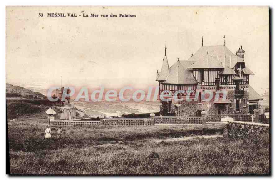 CPA Mesnil Val la Mer vue des Falaises 