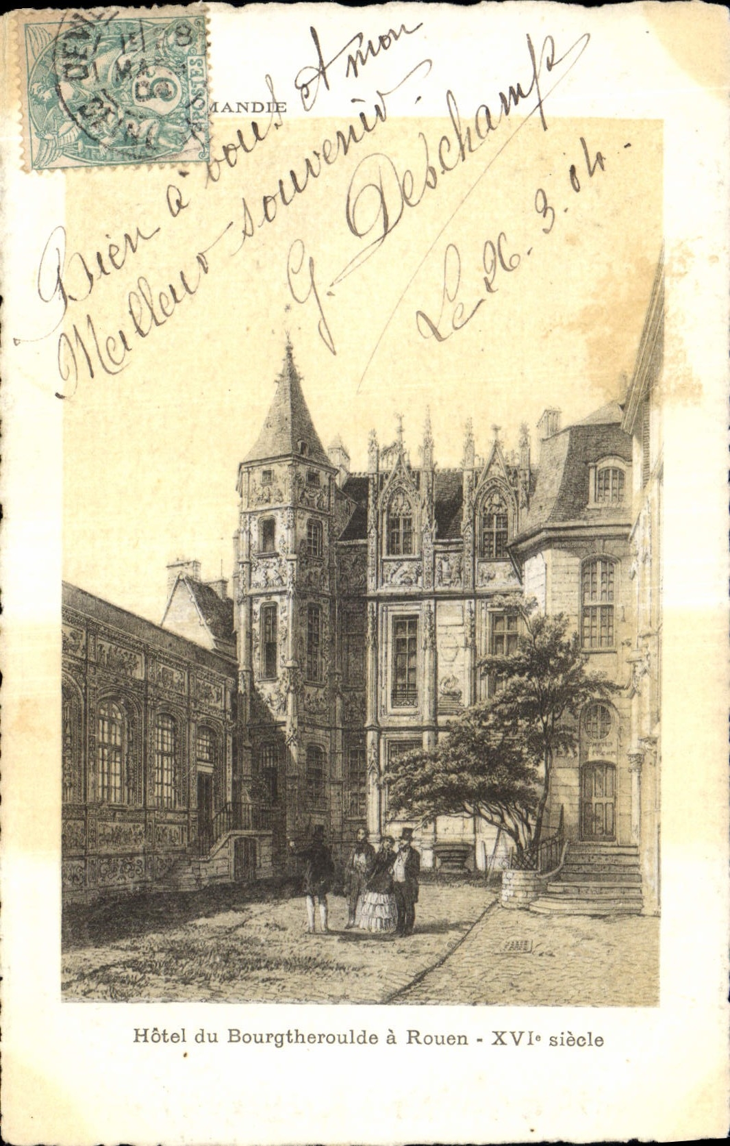 CPA Normandie hotel du Bourgtheroulde a Rouen XVI siecle 