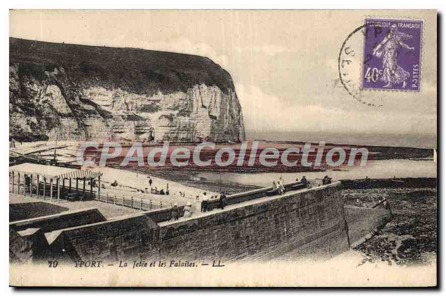 CPA Yport la Jetee et les Falaises 