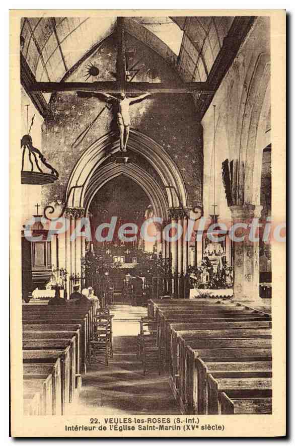 CPA Veules les Roses S Inf interieur de l'eglise Saint Martin XV siecle 