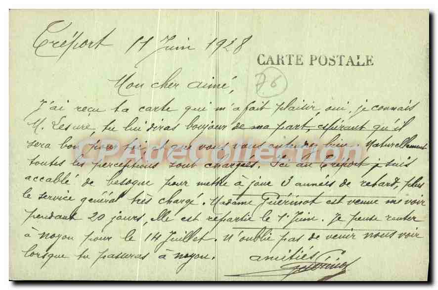 CPA S Inf le Treport les Quais vers la Jetee  — Rückseite