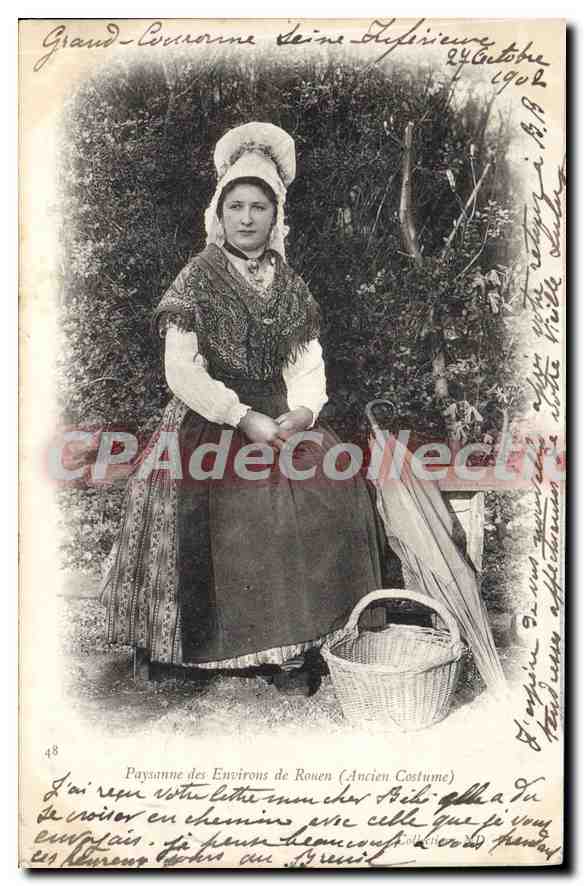 CPA Paysanne des Environs de Rouen Ancien Costume 