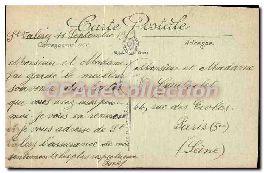 CPA Saint Valery en Caux une vue sur la plage  — Rückseite