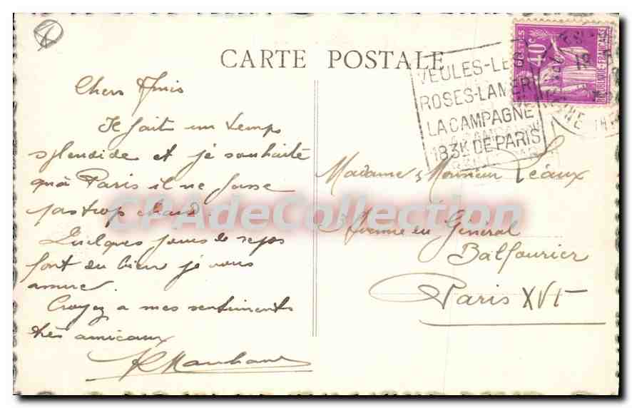 CPA Veules les Roses  — Rückseite
