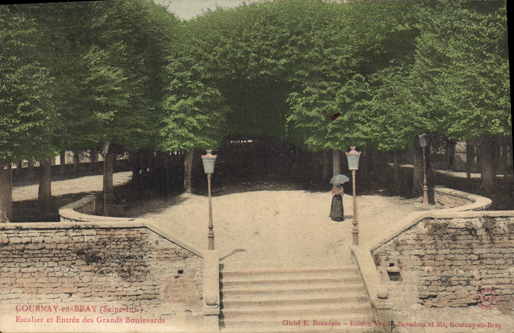 CPA Gournay en Bray Seine Escalier et Entree des Grands Boulevards 