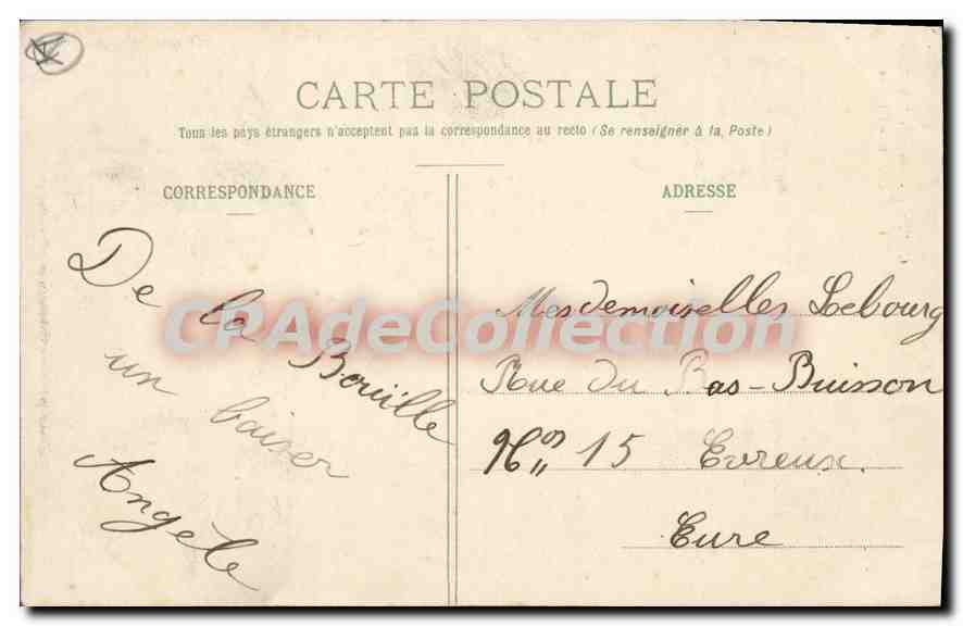CPA Environs de Rouen La Bouille l'Eglise  — Verso