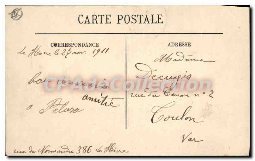 CPA Le Nice Havrais La Villas  — Rückseite