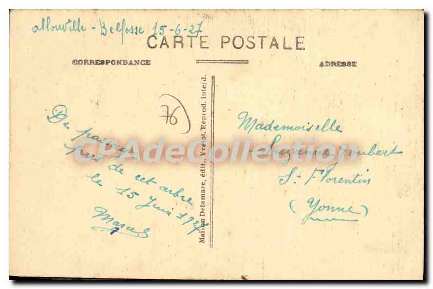 CPA Allouville Bellefosse Le Gros Chene Cote Nord  — Rückseite