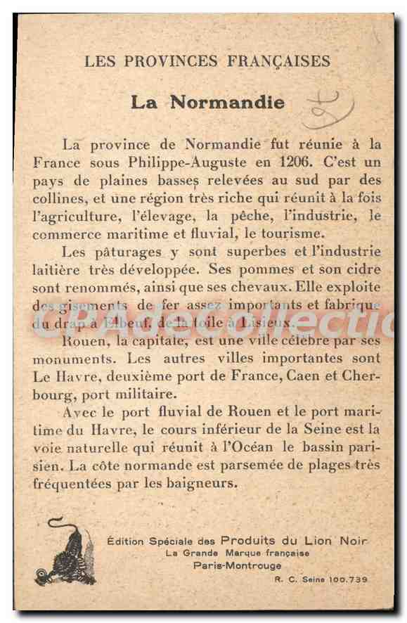 CPA Normandie Les provinces France Rouen  — Rückseite